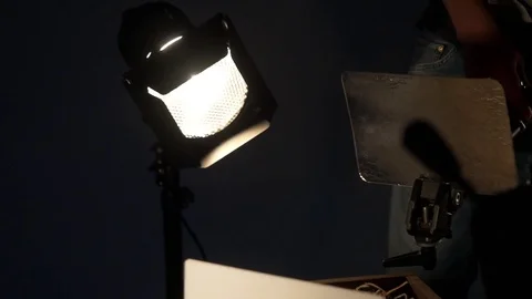 Photo Studio light shooting reflector Stock Footage 76270101