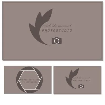 Photo studio logo and business card template Stock Illustration