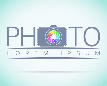 Photo studio logo mock up Light sample text Illustrazione stock