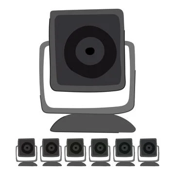 Photo table camera vector cartoon graphic Stock Illustration