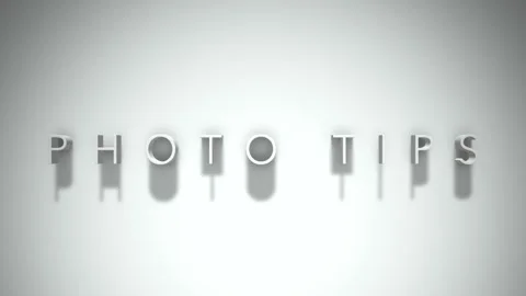 Photo Tips 3D title animation with shadows on a white background Stock Footage 296607973