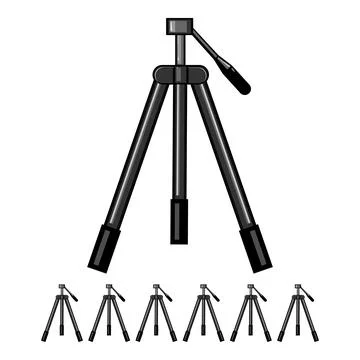 Photo tripod camera cartoon vector graphic Stock Illustration