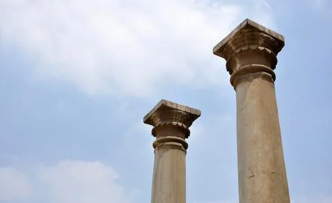Photo of two old columns Foto stock