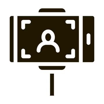 Photo using selfie stick icon Vector Glyph Illustration イラスト素材