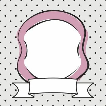 Photo vector frame on grey and black polka dots background Stock Illustration