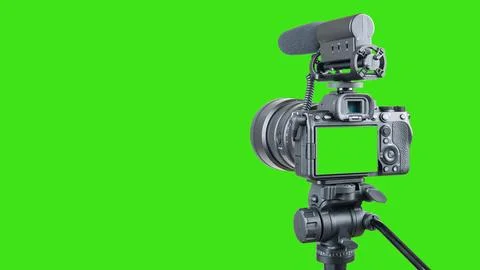Photo, video camera with microphone Stock Photos