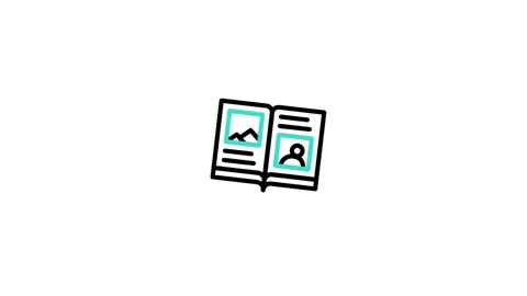 Photobook Animated Icon Video stock 320234898