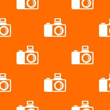 Photocamera pattern vector orange 스톡 일러스트