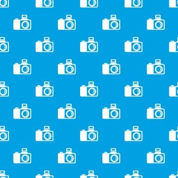 Photocamera pattern vector seamless blue Illustrazione stock