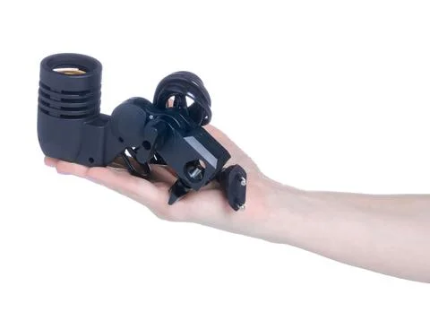 Photocartridge for E27 lamp bulb socket with switch in hand Stock Photos