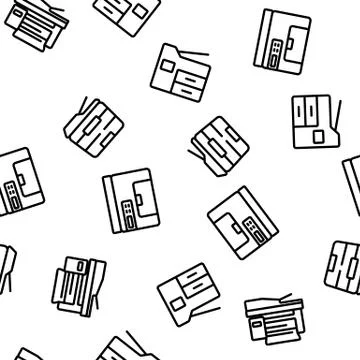 Photocopier Device Vector Seamless Pattern Stock Illustration