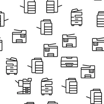 Photocopier Device Vector Seamless Pattern 库存插图