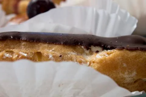 This is a photograph of Eclairs background Stock Photos