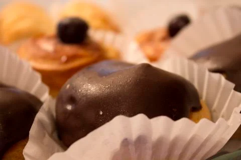 This is a photograph of Eclairs background Stock Photos