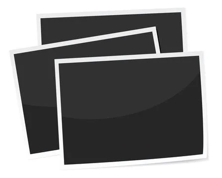 Photograph frame a stack of 3 photograph prints, replace with own image. r... Stock Photos