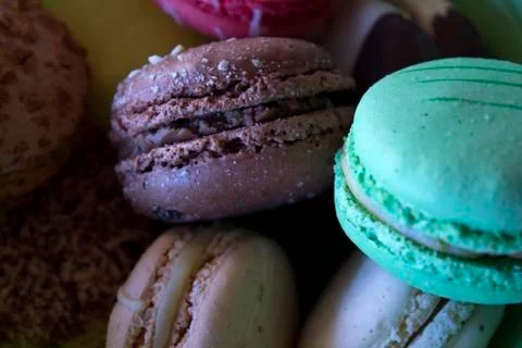This is a photograph of Macarons Stock Photos