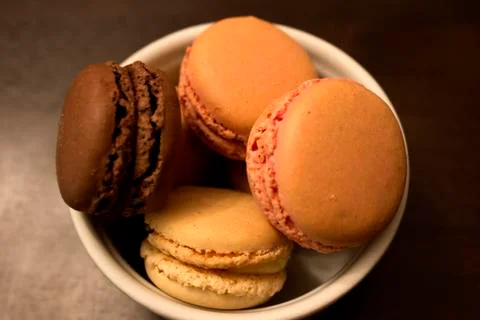 This is a photograph of Macarons Stock Photos