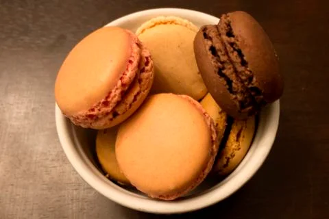 This is a photograph of Macarons Stock Photos
