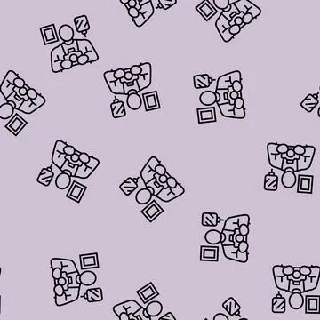 Photographer business line seamless pattern 스톡 일러스트