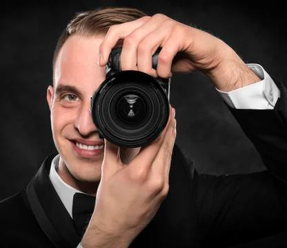 Photographer with camera. Stock Photos