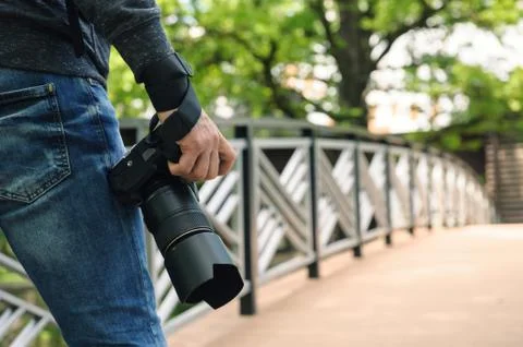 Photographer with camera. Stock Photos
