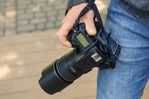 Photographer with camera. Stock Photos