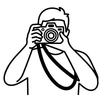 Photographer capturing a moment with a camera creative illustration for des.. Stock Illustration