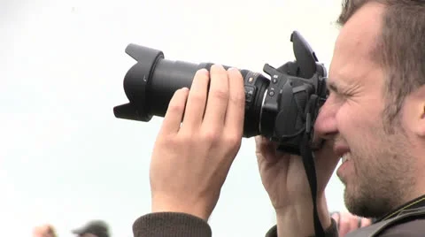 Photographer close up Stock Footage 24962091