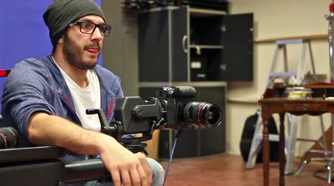 Photographer directing on set in a studio. Stock Footage 50149523