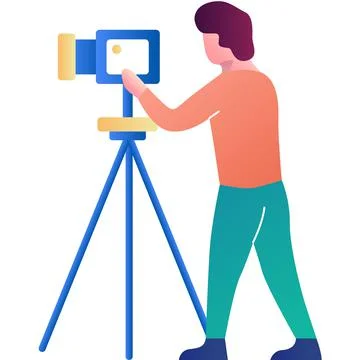Photographer flat vector icon isolated on white Stock Illustration