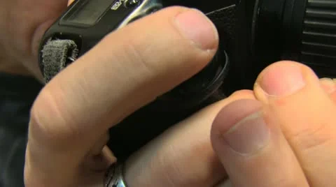 Photographer hands Stock Footage 18185687