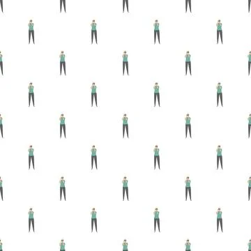 Photographer holding camera seamless pattern Stock Illustration