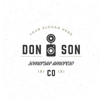 Photographer Logo Template. Vector Design Element Vintage Style Stock Illustration