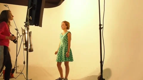 Photographer with model Stock Footage 56680044