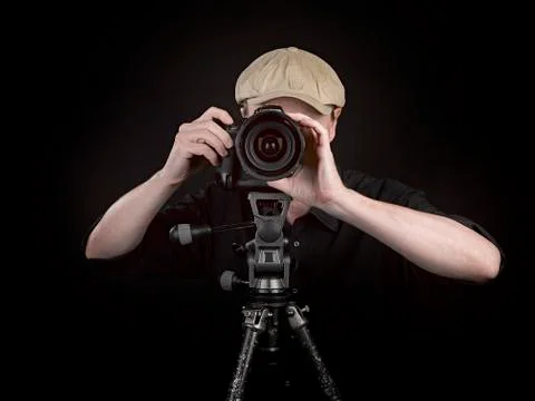 Photographer with a nice camera Stock Photos