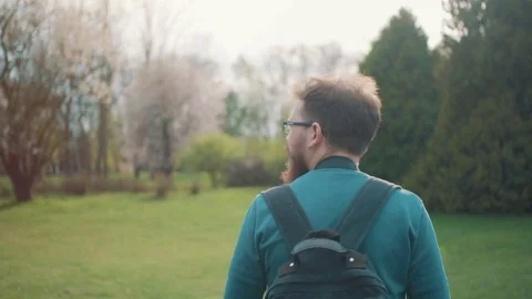 Photographer in the park Stock Footage 74306181
