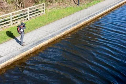 Photographer on riverside Stock Photos