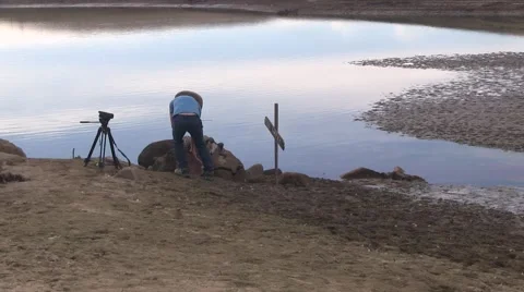 Photographer sets his props Video stock 56705352