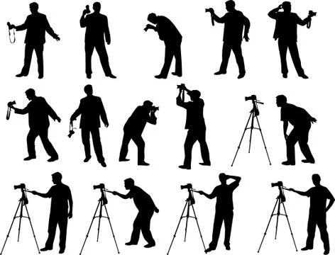Photographer silhouettes Illustrazione stock