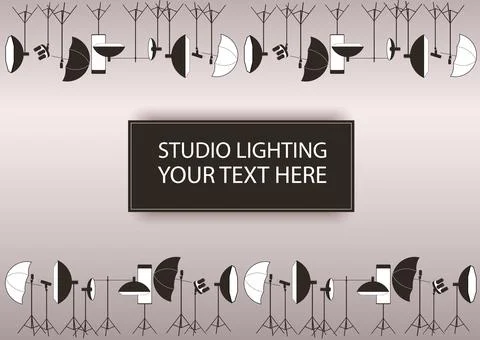 Photographer studio lighting set Stock Illustration