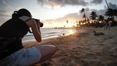 Photographer sunset 178 Stock Footage 155495533