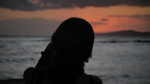 Photographer sunset 179 Stock Footage 155495541