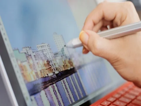 Photographer Using Computer Software For Photography Editing In Office Stock Footage 81555974