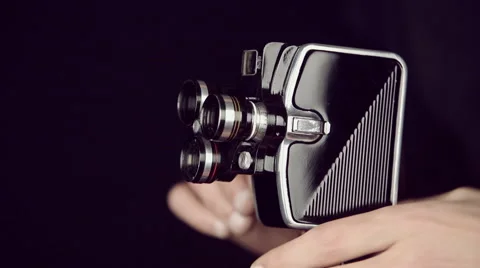 Photographer using a retro old camera Stock Footage 62132718