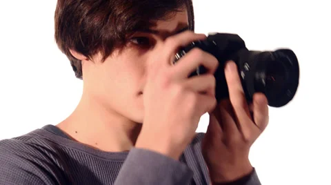 Photographer on white background 스톡 동영상 29988168