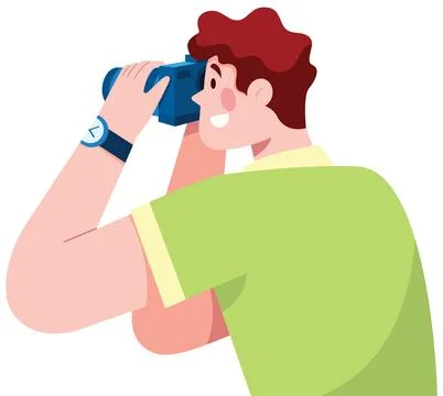 Photographer on White Stock Illustration