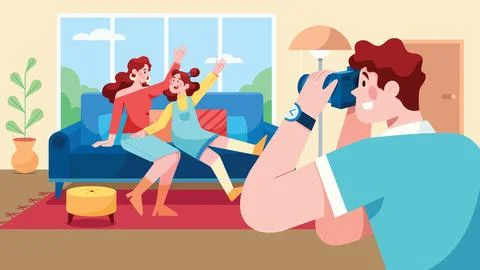 Photographer at Work Stock Illustration