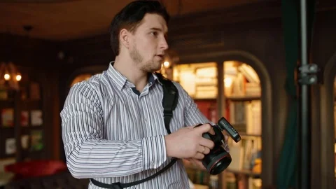 Photographer work with model Stock Footage 72375991