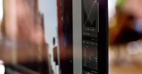 Photographer working on computer Stock Footage 167666492