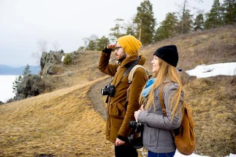 Photographers in the forest Stock Photos
